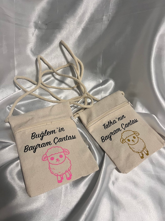 Halsbeutel für Eid al-Fitr Bayram Kurban für Kinder Personalisiertes Geschenk Brusttasche Name