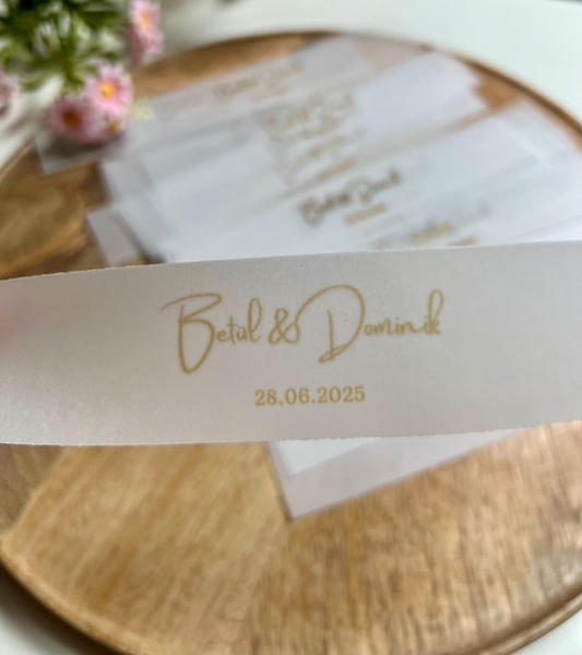 Serviettenbanderole | Personalisierte Tischdeko | Standesamt | Verlobung | Hochzeit | Söz | Nisan | Dügün | Geburtstag